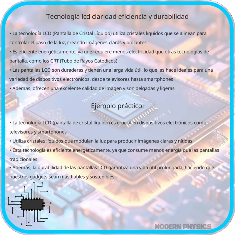 Tecnología LCD | Claridad, Eficiencia y Durabilidad