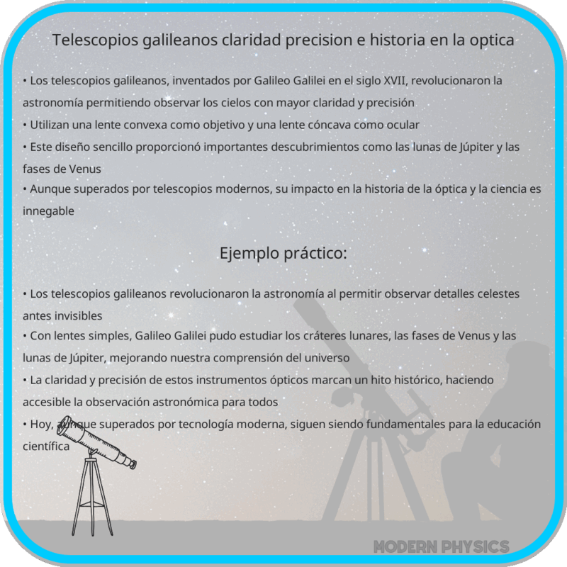 Telescopios Galileanos | Claridad, Precisión e Historia en la Óptica