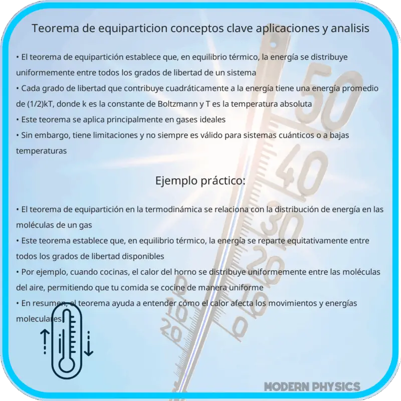 Teorema de Equipartición | Conceptos Clave, Aplicaciones y Análisis