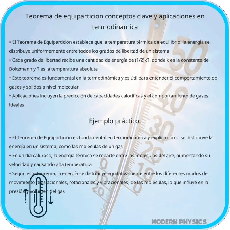 Teorema de Equipartición | Conceptos Clave y Aplicaciones en Termodinámica