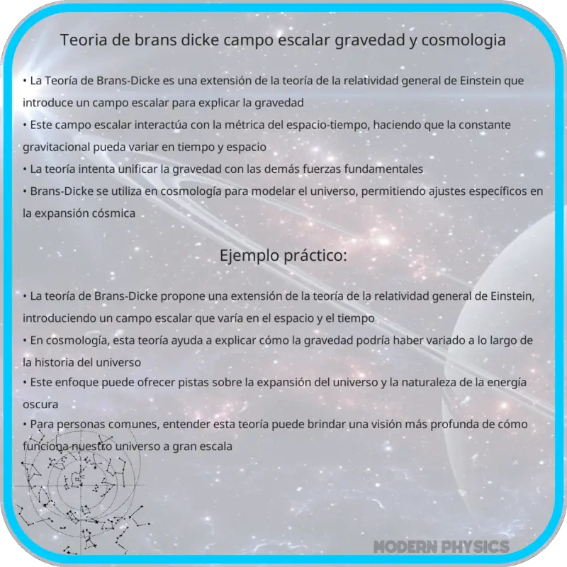 Teoría de Brans-Dicke | Campo Escalar, Gravedad y Cosmología