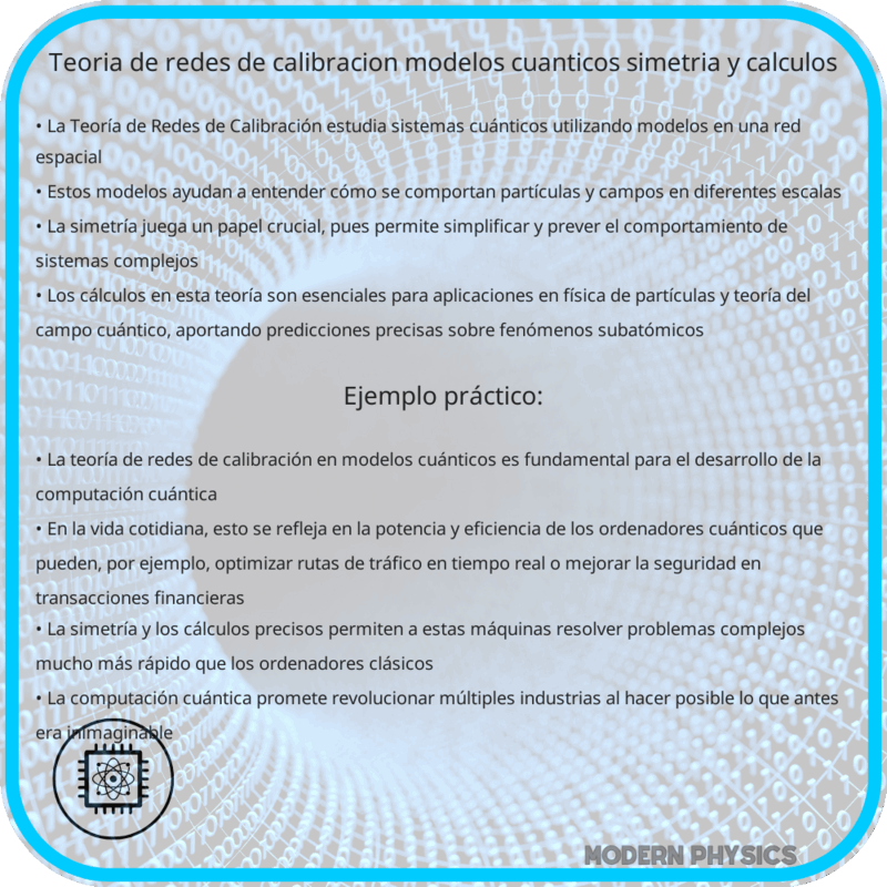 Teoría de Redes de Calibración: Modelos Cuánticos, Simetría y Cálculos