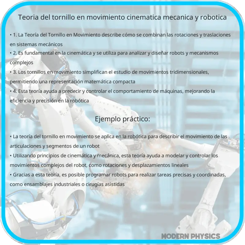 Teoría del Tornillo en Movimiento | Cinemática, Mecánica y Robótica