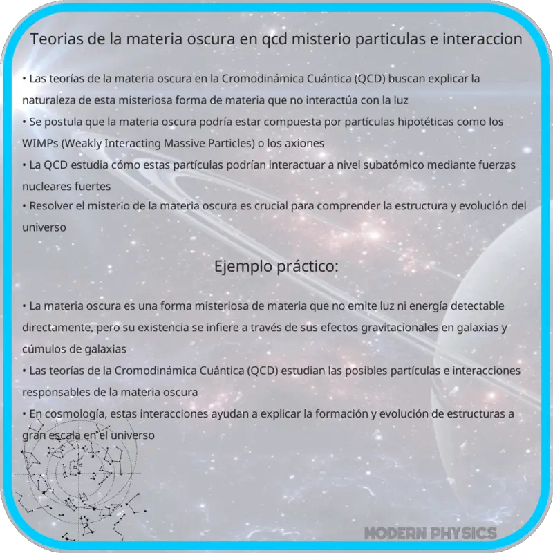 Teorías de la Materia Oscura en QCD | Misterio, Partículas e Interacción