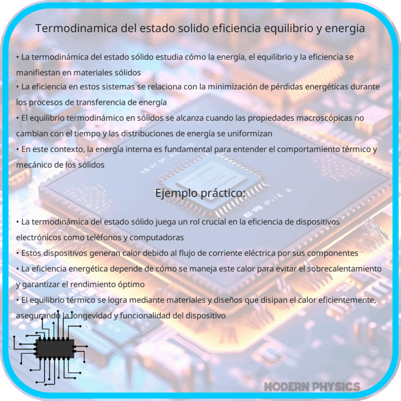 Termodinámica del Estado Sólido: Eficiencia, Equilibrio y Energía