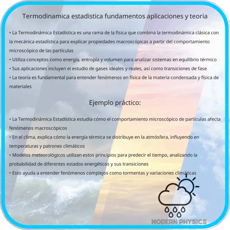 Termodinámica Estadística | Fundamentos, Aplicaciones y Teoría