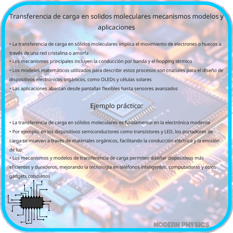 Transferencia de Carga en Sólidos Moleculares | Mecanismos, Modelos y Aplicaciones