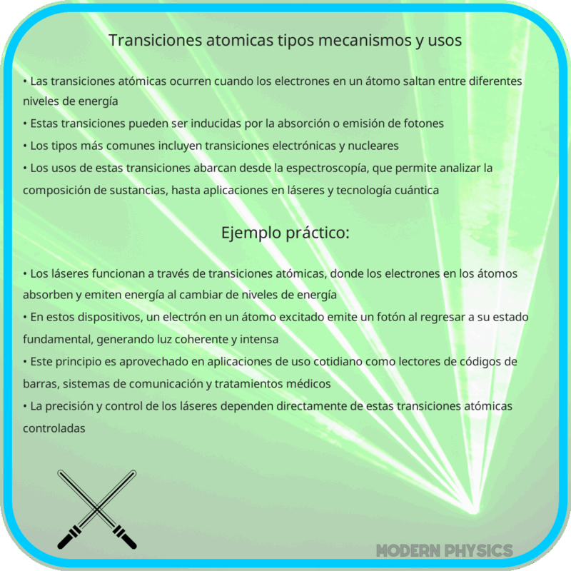 Transiciones Atómicas | Tipos, Mecanismos y Usos