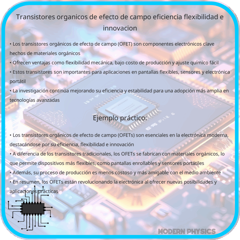 Transistores Orgánicos de Efecto de Campo | Eficiencia, Flexibilidad e Innovación