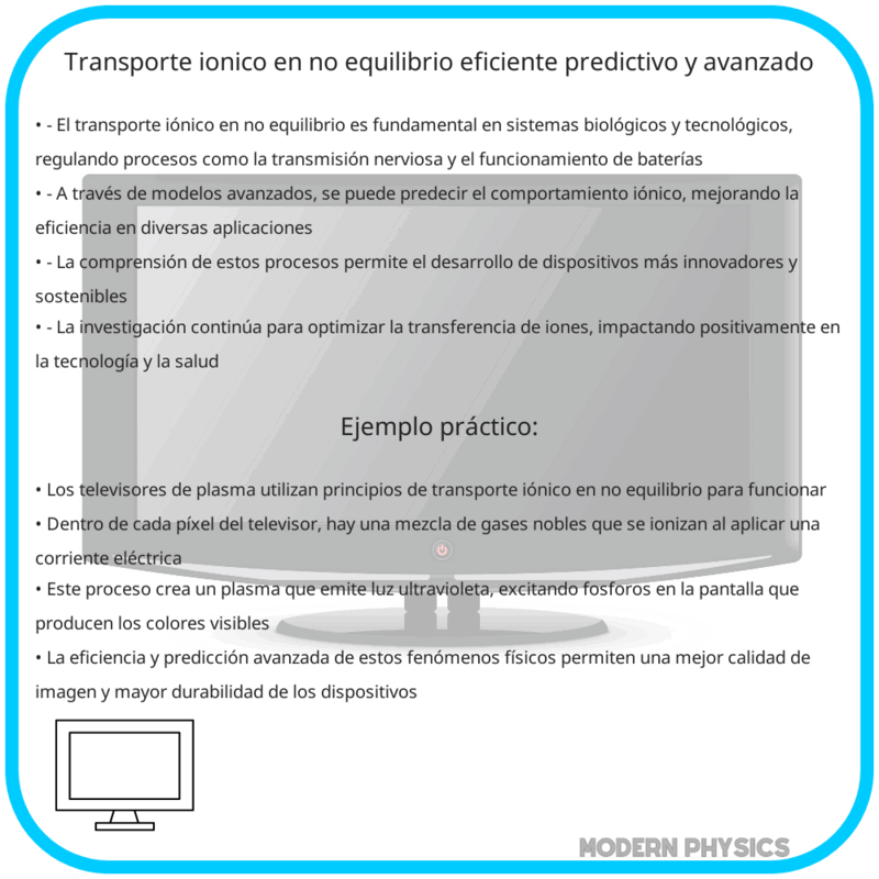 Transporte Iónico en No Equilibrio | Eficiente, Predictivo y Avanzado