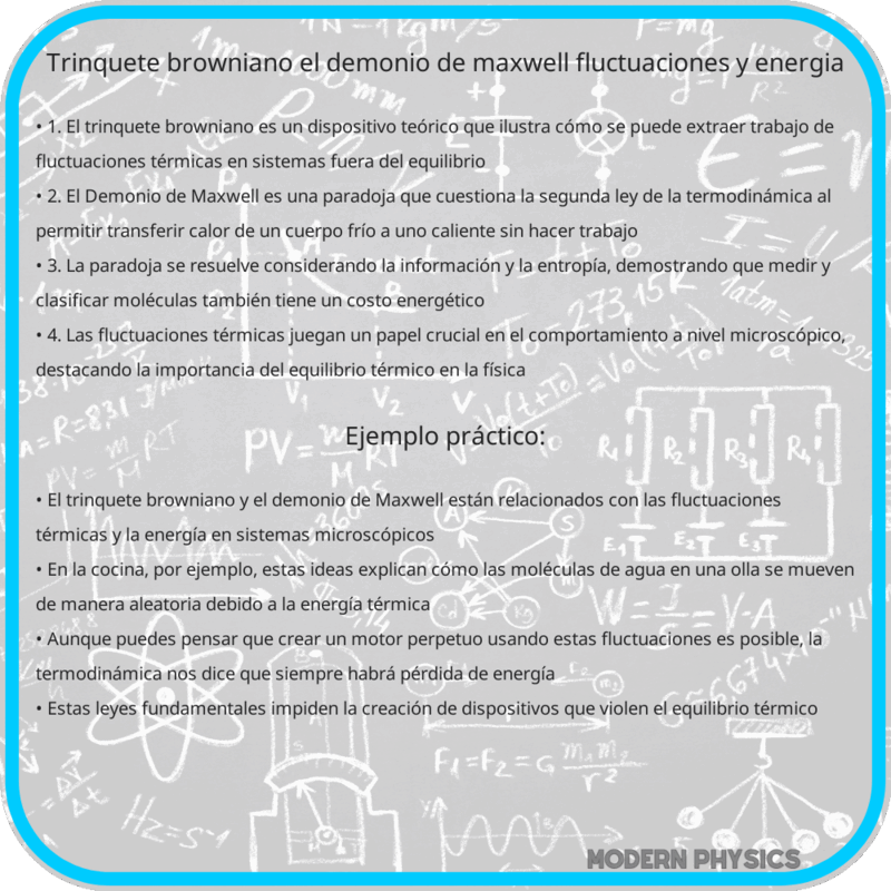 Trinquete Browniano | El Demonio de Maxwell, Fluctuaciones y Energía