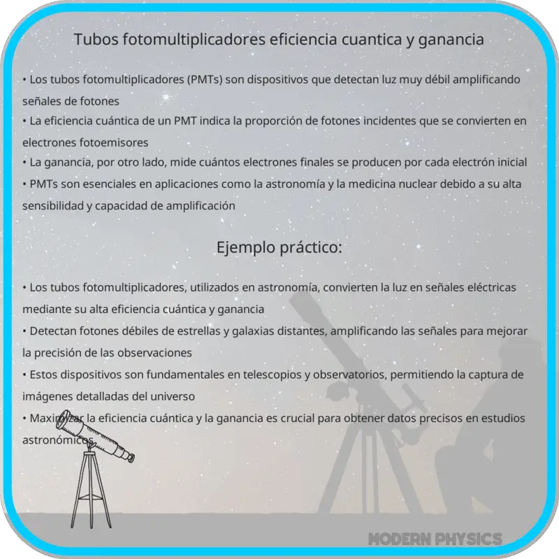 Tubos Fotomultiplicadores | Eficiencia Cuántica y Ganancia
