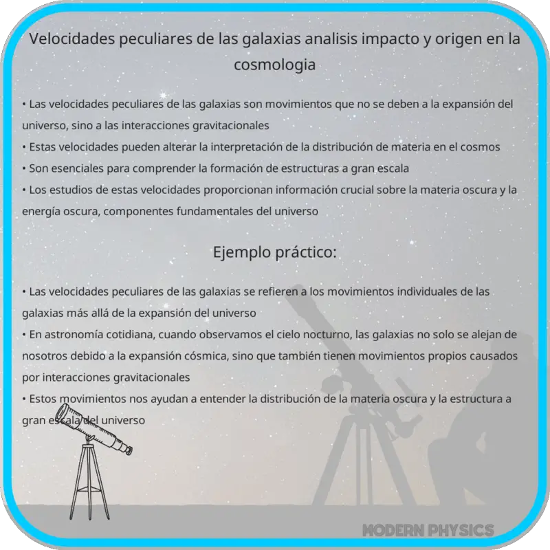 Velocidades Peculiares de las Galaxias | Análisis, Impacto y Origen en la Cosmología