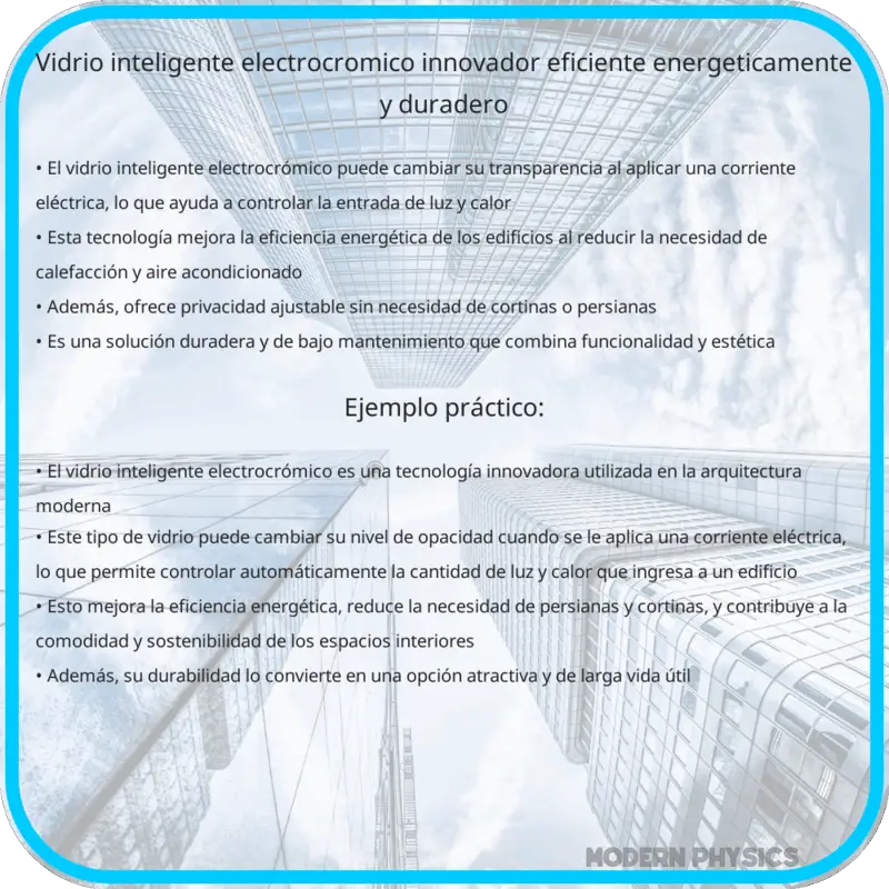 Vidrio Inteligente Electrocrómico | Innovador, Eficiente Energéticamente y Duradero