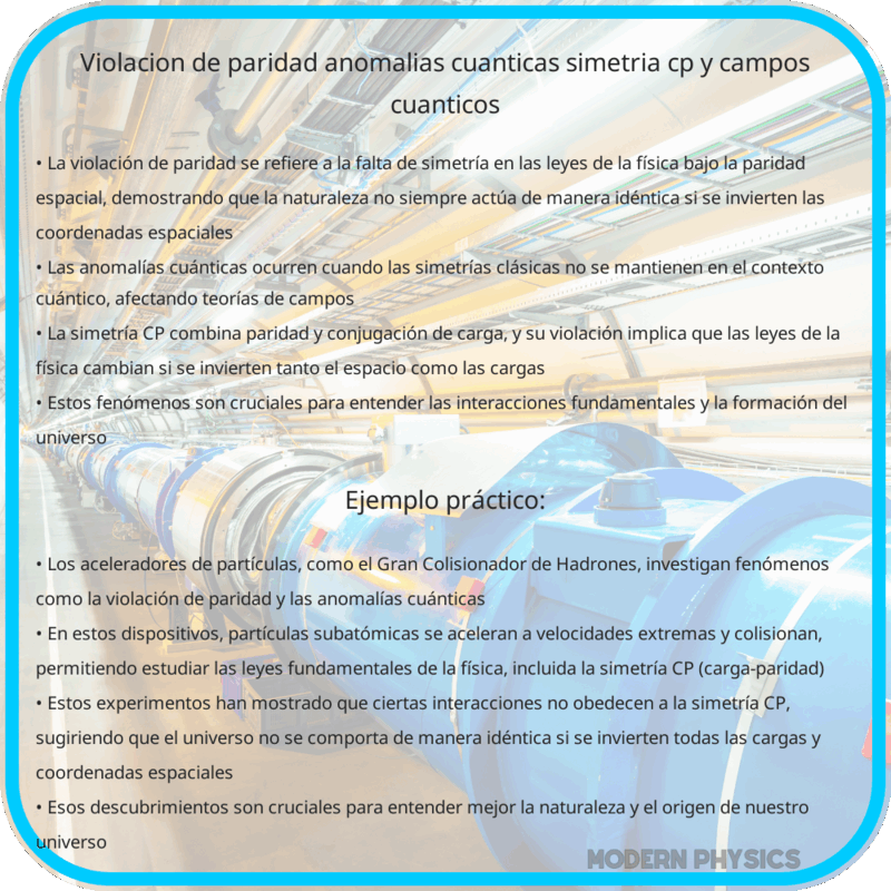 Violación de Paridad | Anomalías Cuánticas, Simetría CP y Campos Cuánticos