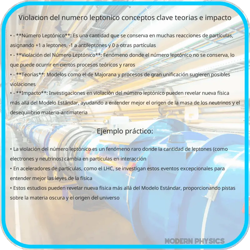 Violación del Número Leptónico | Conceptos Clave, Teorías e Impacto