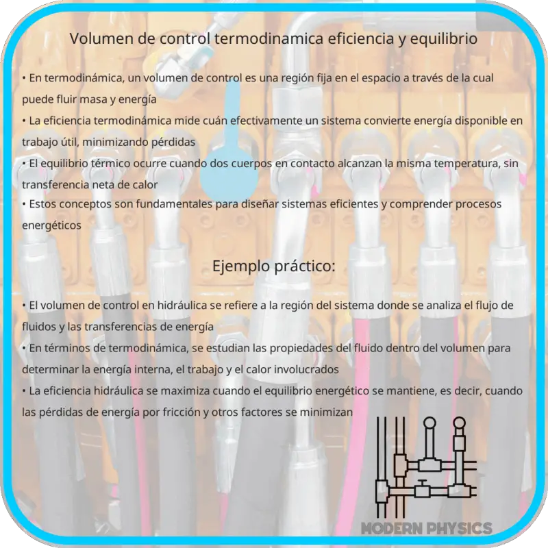 Volumen de Control | Termodinámica, Eficiencia y Equilibrio