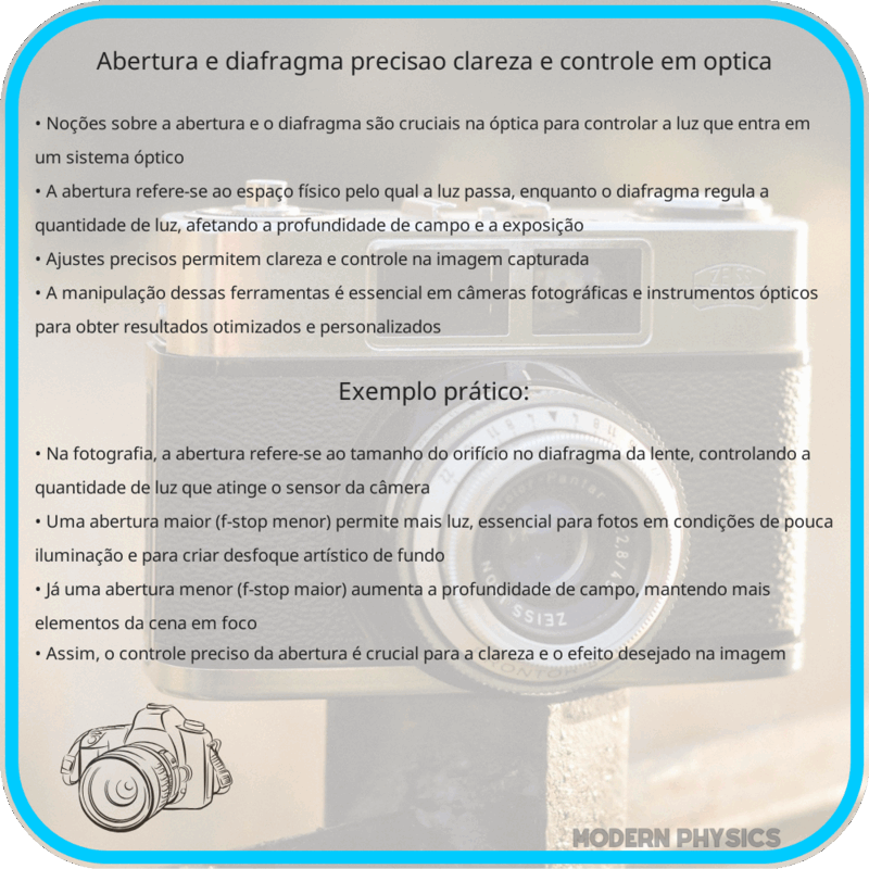 Abertura e Diafragma | Precisão, Clareza e Controle em Óptica