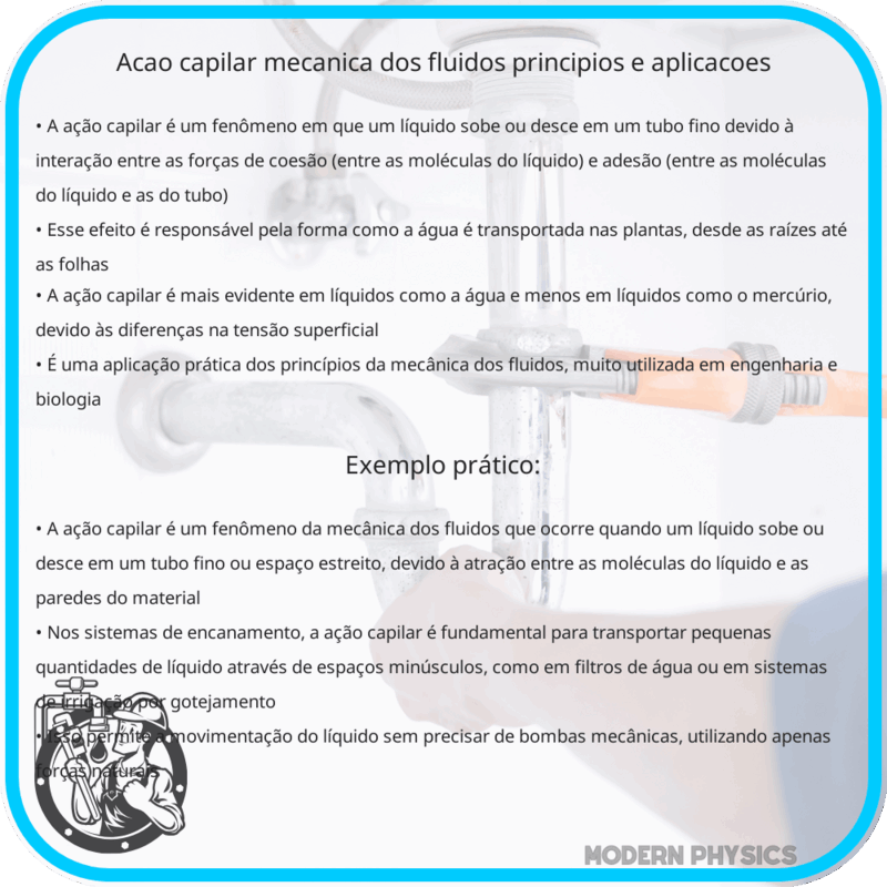 Ação Capilar | Mecânica dos Fluidos, Princípios e Aplicações