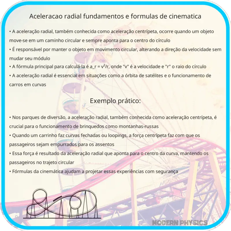 Aceleração Radial | Fundamentos e Fórmulas de Cinemática