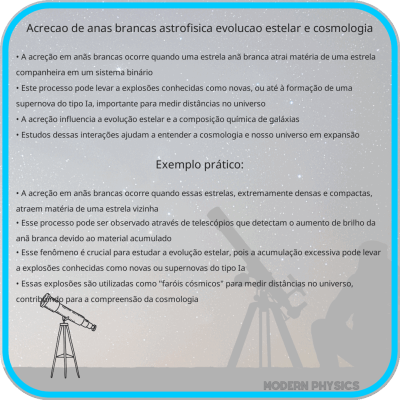 Acreção de Anãs Brancas | Astrofísica, Evolução Estelar e Cosmologia