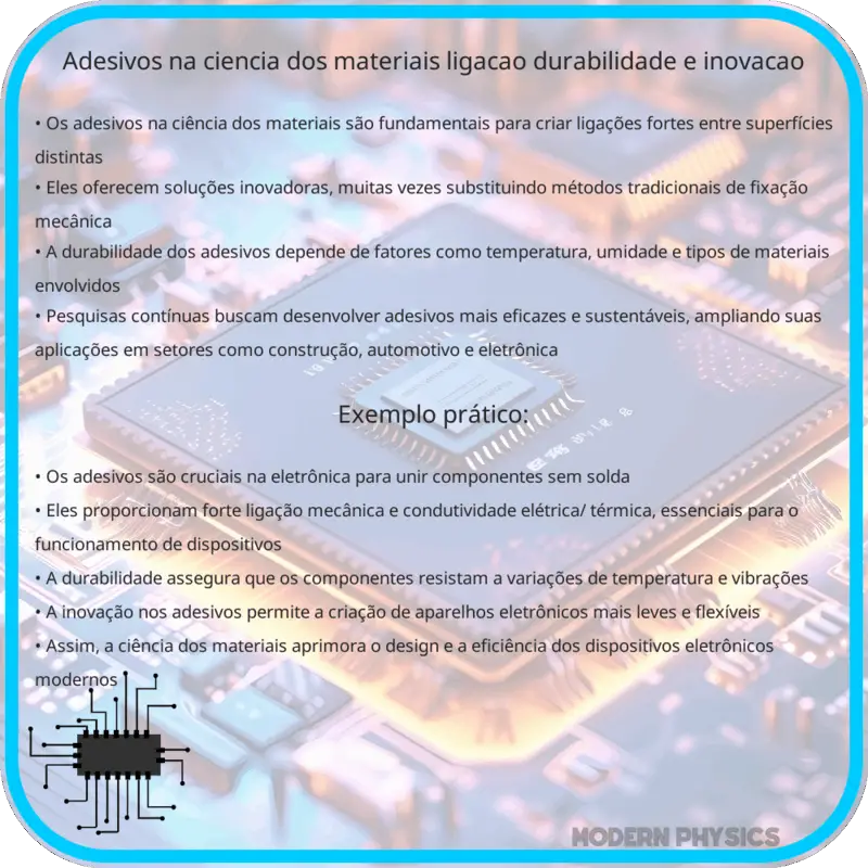 Adesivos na Ciência dos Materiais | Ligação, Durabilidade e Inovação