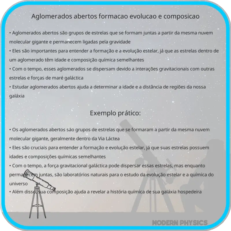 Aglomerados Abertos | Formação, Evolução e Composição
