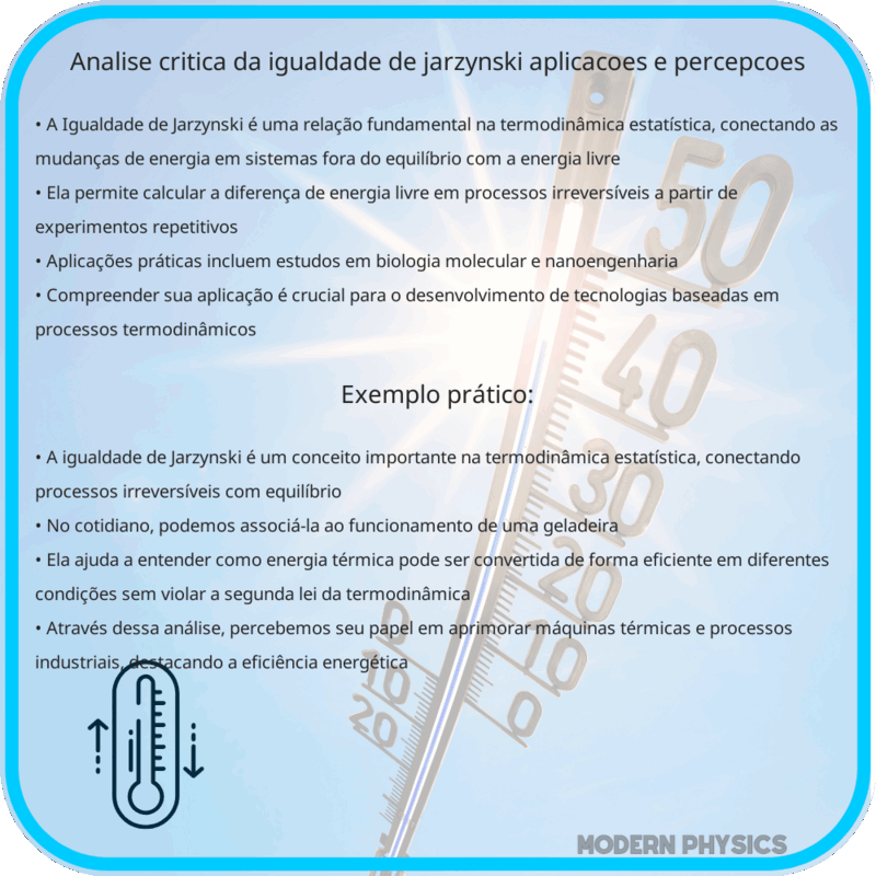 Análise Crítica da Igualdade de Jarzynski | Aplicações e Percepções