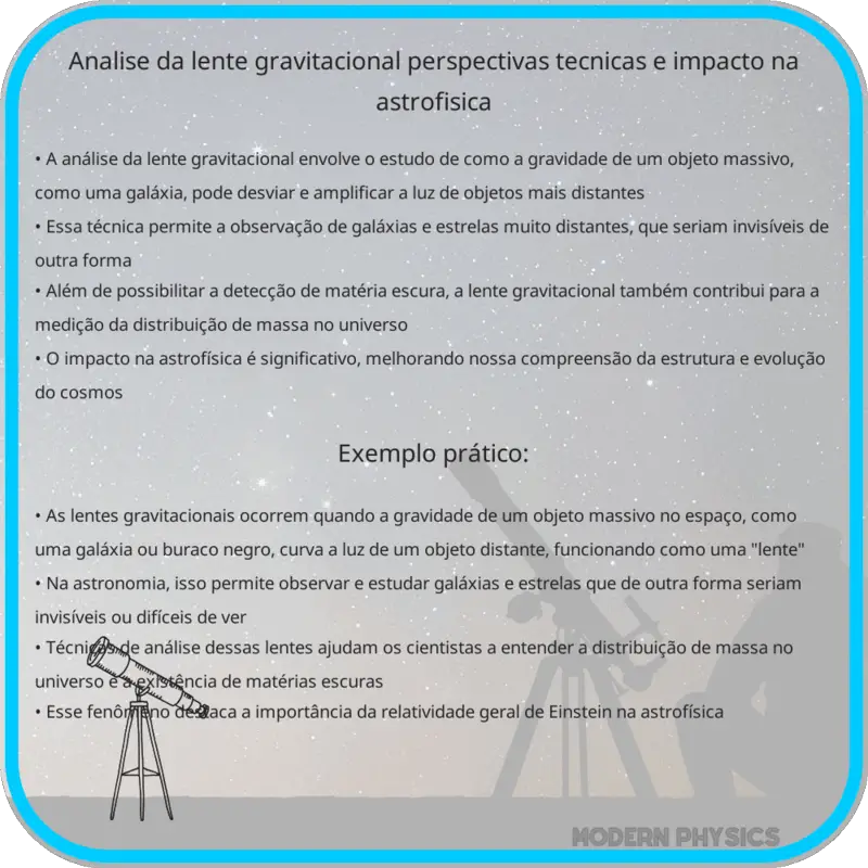 Análise da Lente Gravitacional | Perspectivas, Técnicas e Impacto na Astrofísica