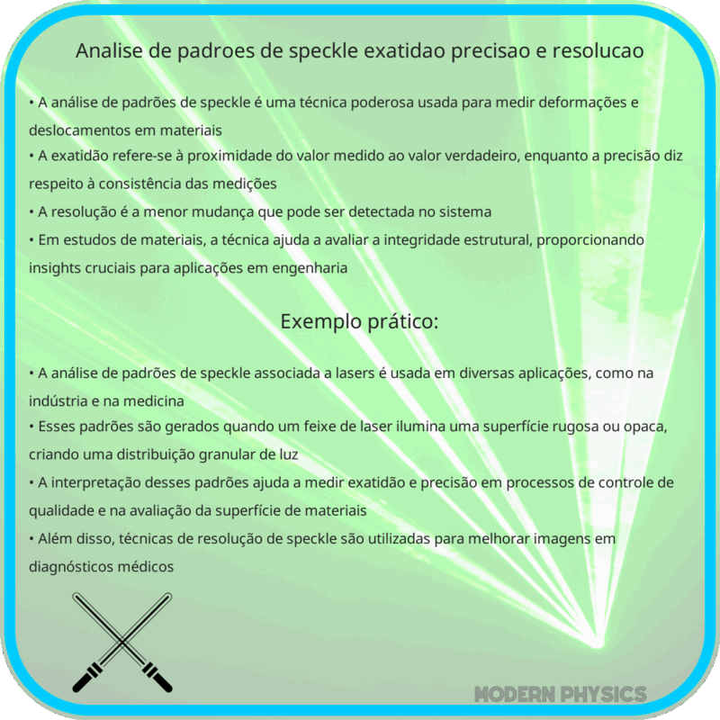 Análise de Padrões de Speckle: Exatidão, Precisão e Resolução