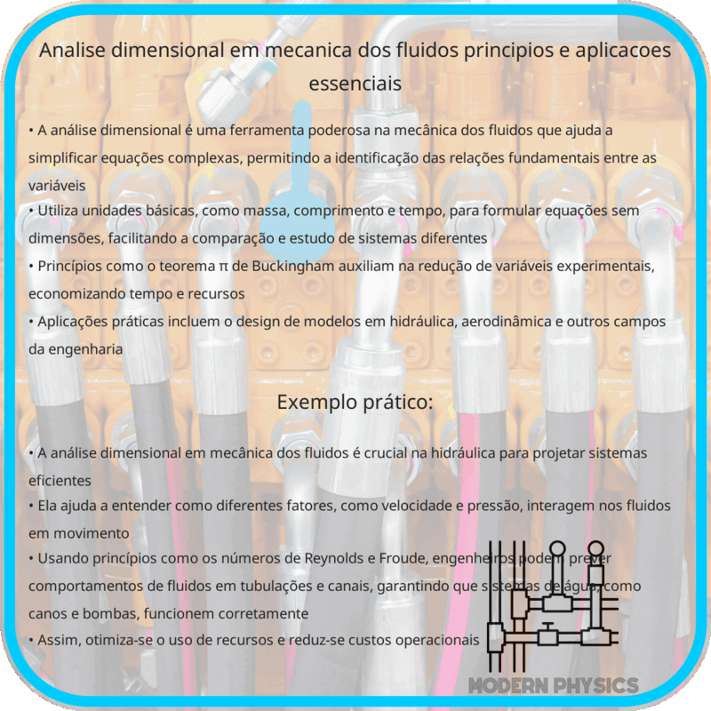 Análise Dimensional em Mecânica dos Fluidos | Princípios e Aplicações Essenciais