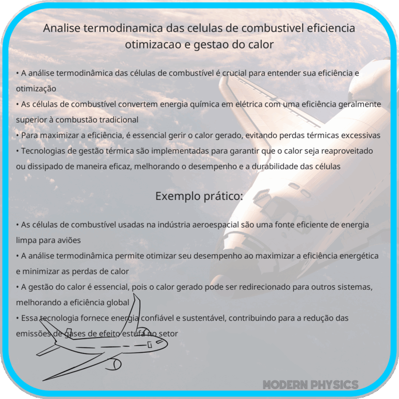 Análise Termodinâmica das Células de Combustível | Eficiência, Otimização e Gestão do Calor
