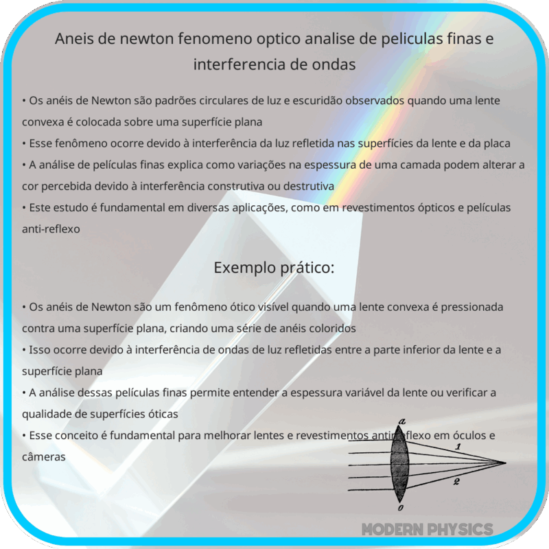 Anéis de Newton | Fenômeno Óptico, Análise de Películas Finas e Interferência de Ondas