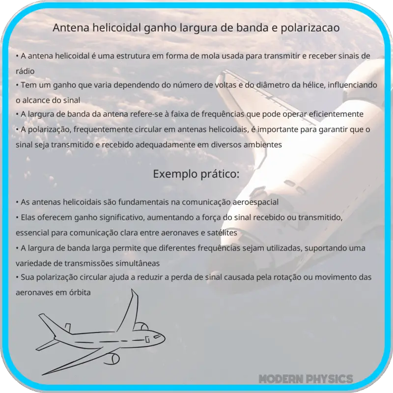Antena Helicoidal | Ganho, Largura de Banda e Polarização