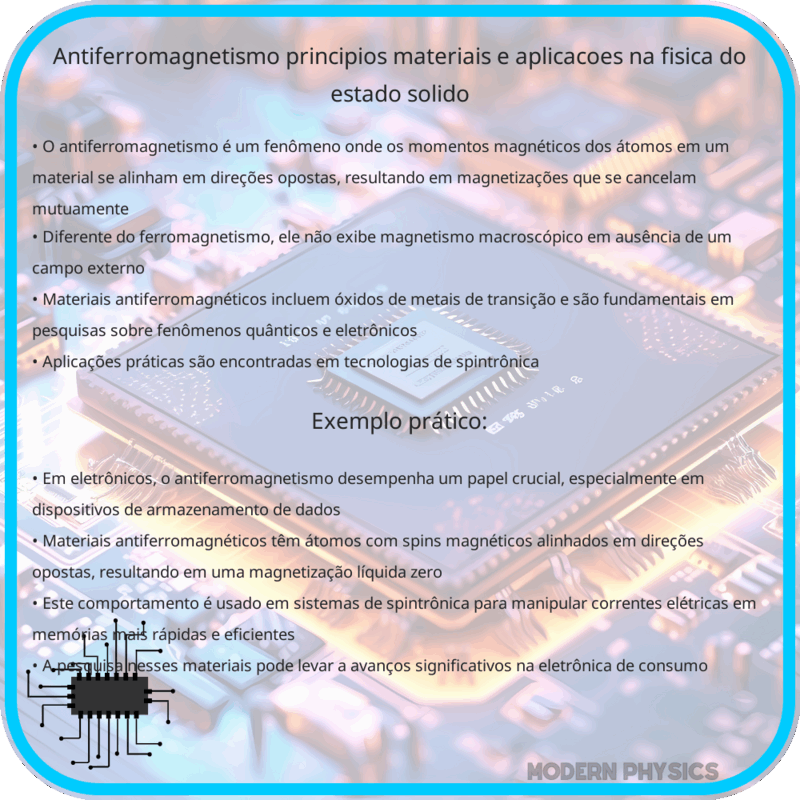 Antiferromagnetismo | Princípios, Materiais e Aplicações na Física do Estado Sólido