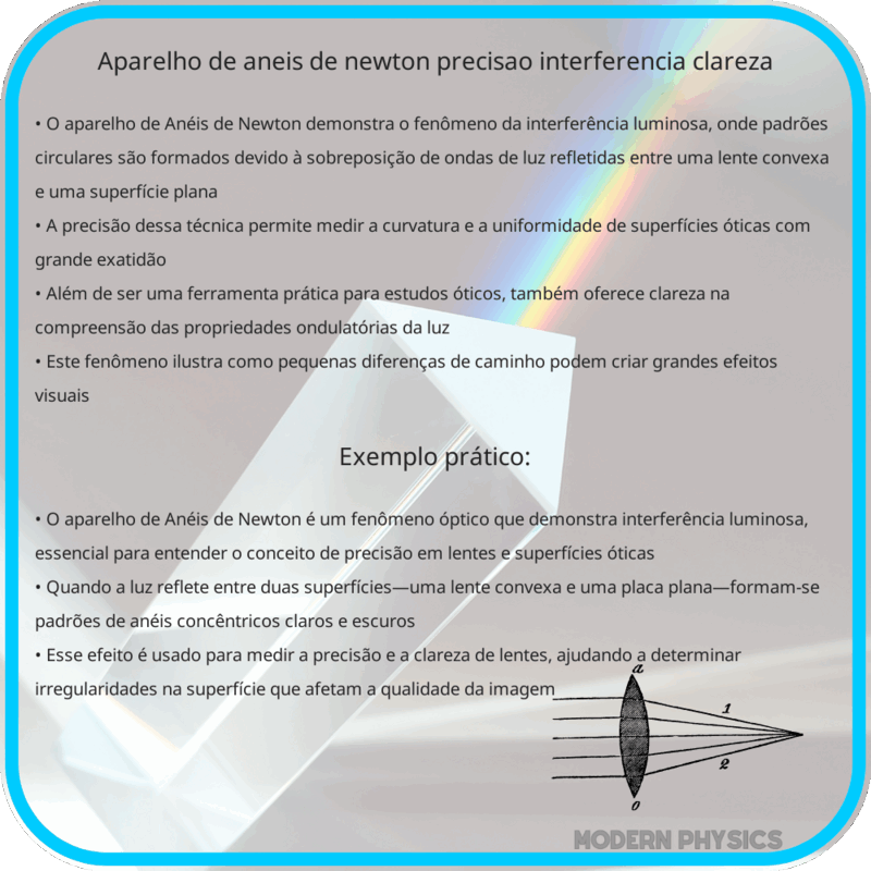 Aparelho de Anéis de Newton | Precisão, Interferência & Clareza