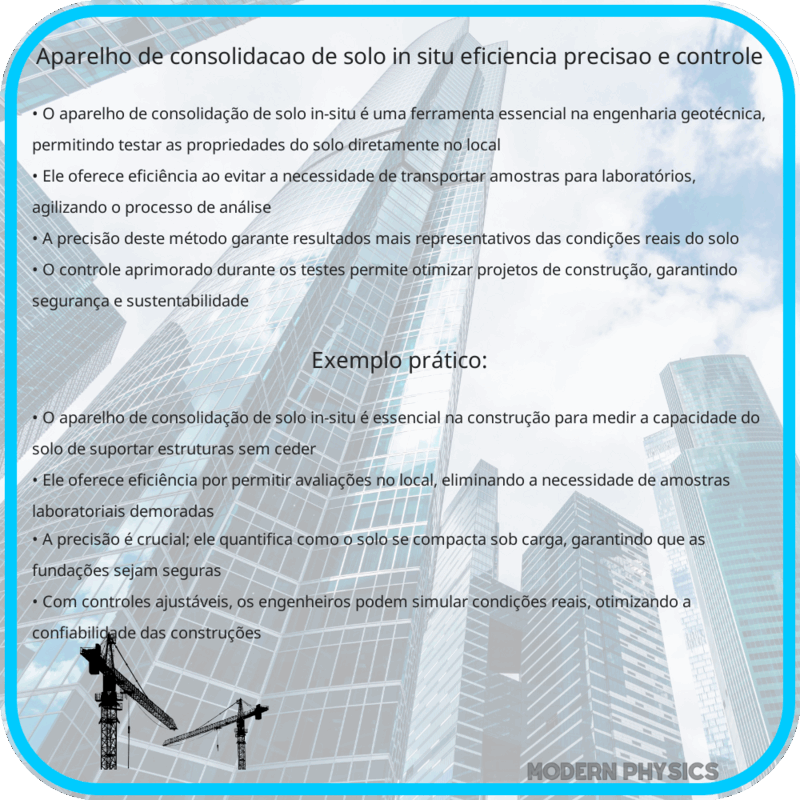 Aparelho de Consolidação de Solo In-Situ | Eficiência, Precisão e Controle