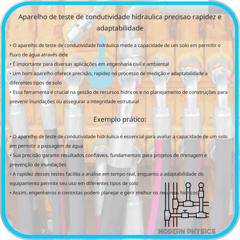 Aparelho de Teste de Condutividade Hidráulica | Precisão, Rapidez e Adaptabilidade