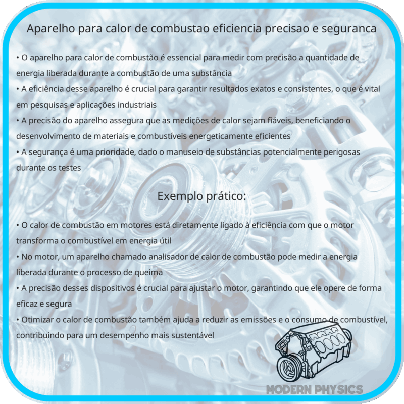 Aparelho para Calor de Combustão | Eficiência, Precisão e Segurança