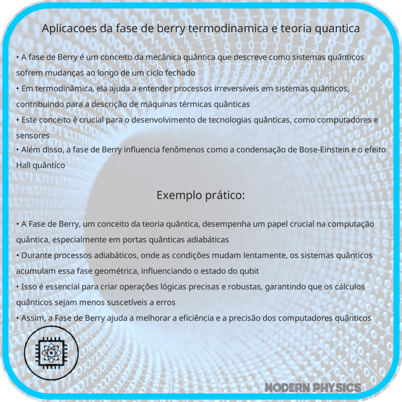 Aplicações da Fase de Berry | Termodinâmica e Teoria Quântica