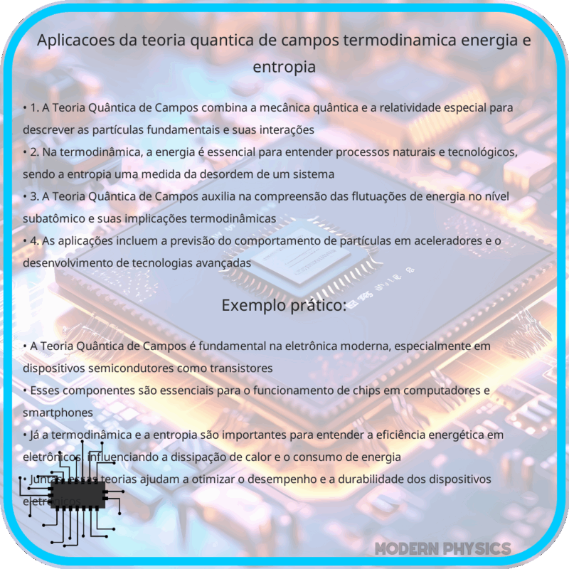 Aplicações da Teoria Quântica de Campos | Termodinâmica, Energia e Entropia
