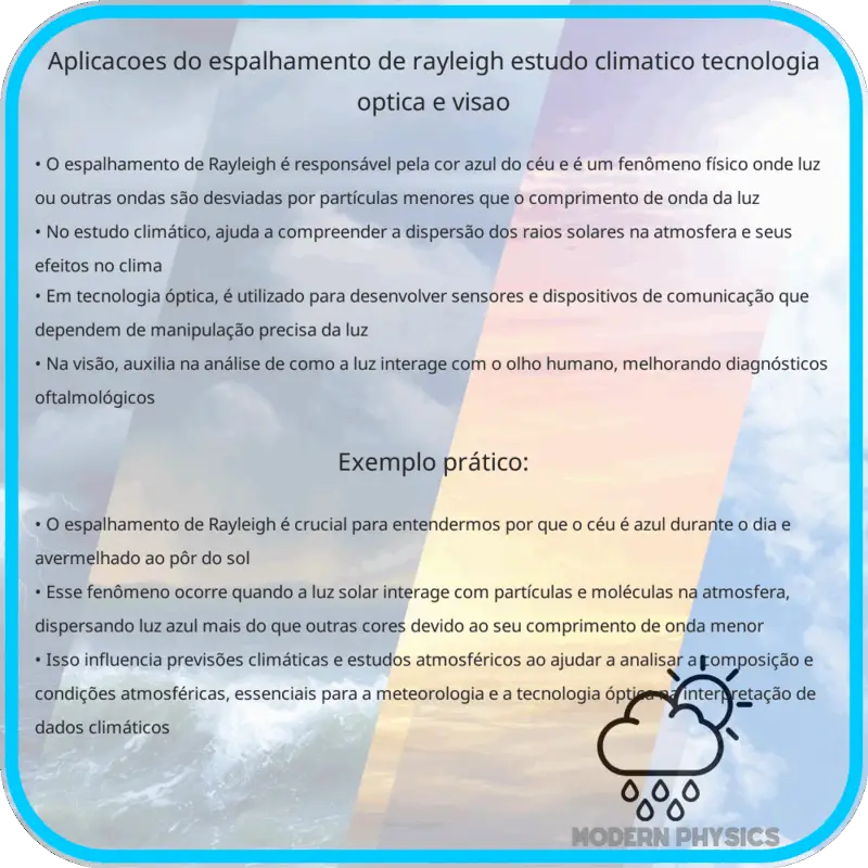 Aplicações do Espalhamento de Rayleigh | Estudo Climático, Tecnologia Óptica e Visão