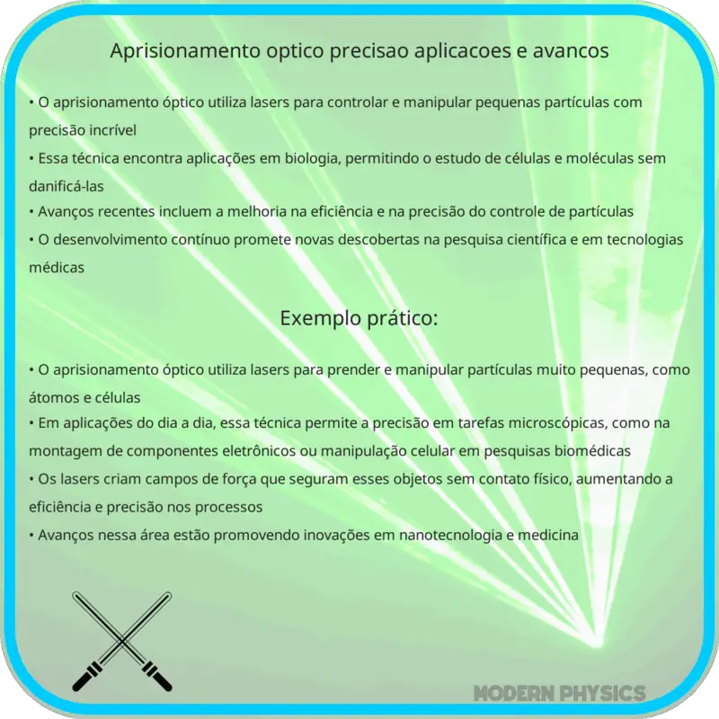 Aprisionamento Óptico: Precisão, Aplicações e Avanços