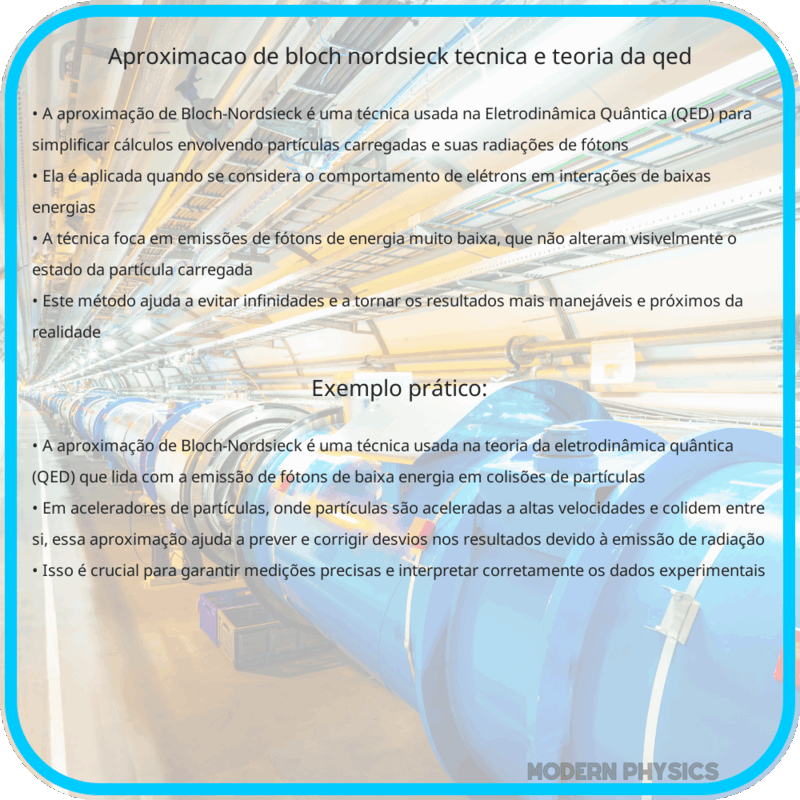 Aproximação de Bloch-Nordsieck | Técnica e Teoria da QED