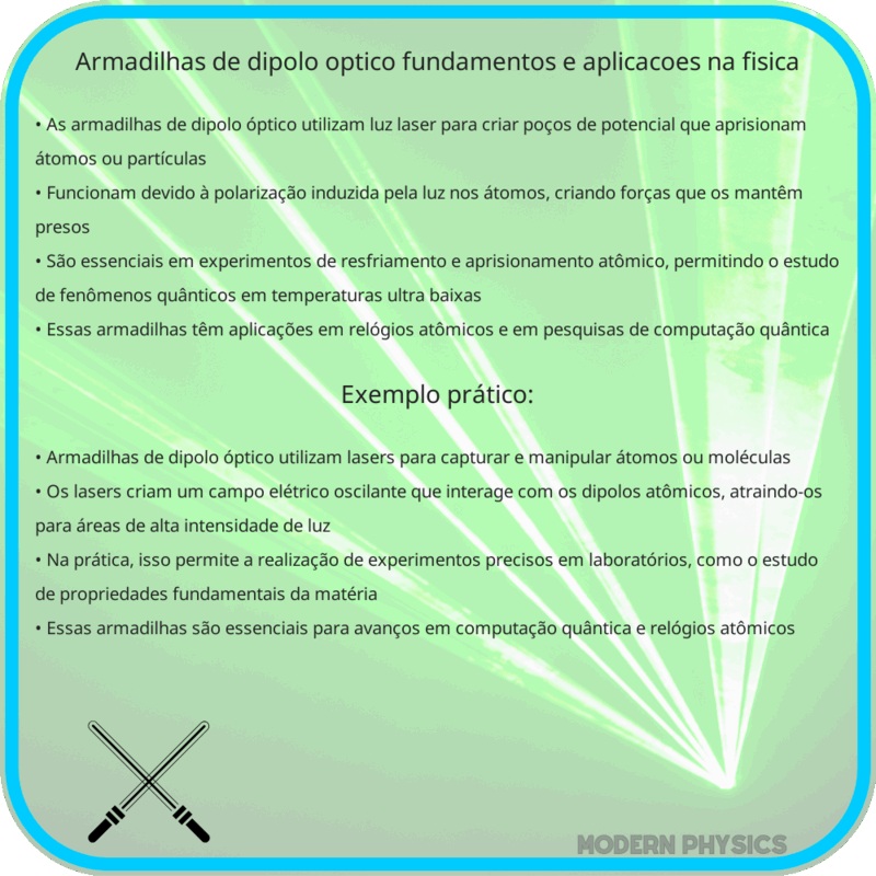 Armadilhas de Dipolo Óptico | Fundamentos e Aplicações na Física