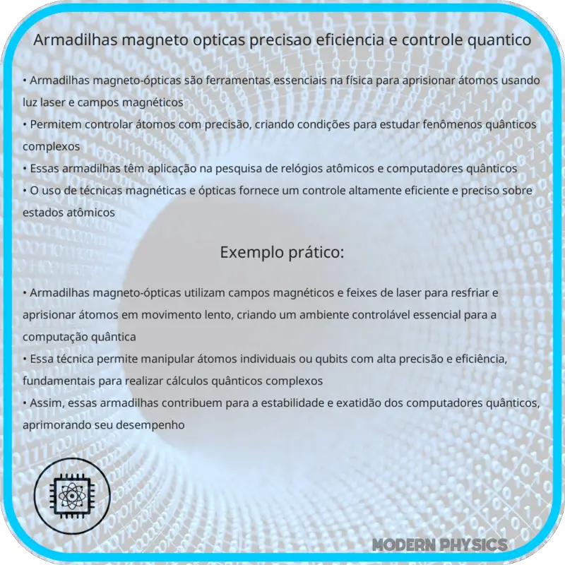 Armadilhas Magneto-Ópticas | Precisão, Eficiência e Controle Quântico