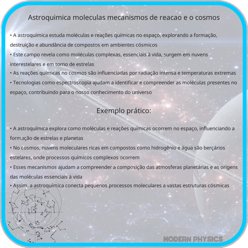 Astroquímica: Moléculas, Mecanismos de Reação e o Cosmos