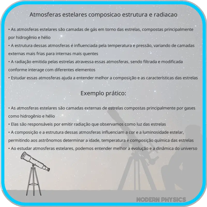 Atmosferas Estelares: Composição, Estrutura e Radiação