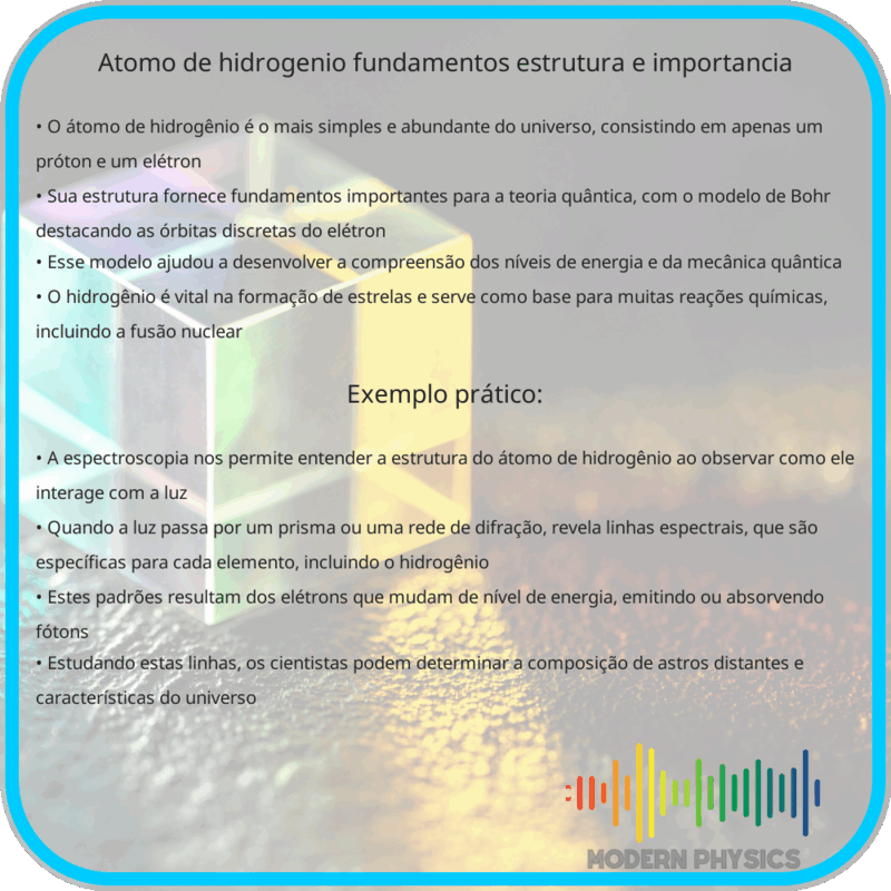 Átomo de Hidrogênio | Fundamentos, Estrutura e Importância