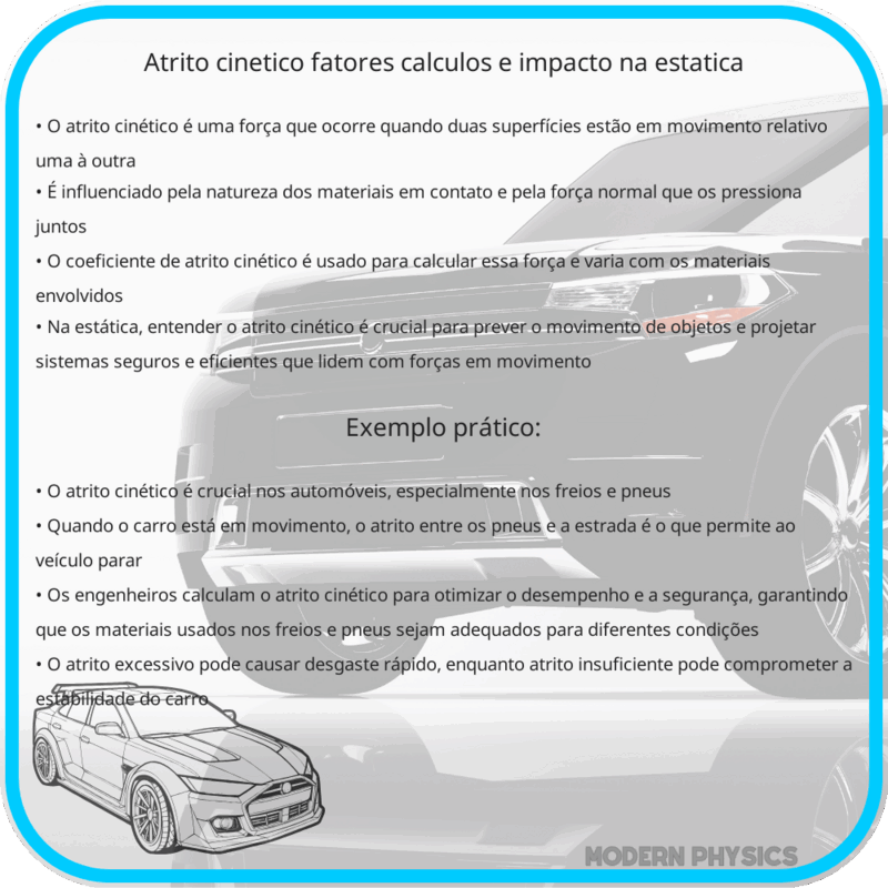 Atrito Cinético | Fatores, Cálculos e Impacto na Estática